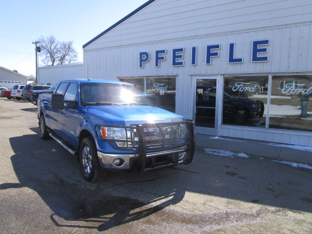 2014 Ford F-150 XLT in Blue Jeans Metallic — front three-quarter view